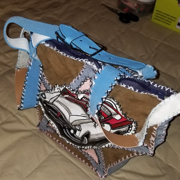 Leather bag shoulder Thunderbird detail HANDMADE - Picture 5 of 7